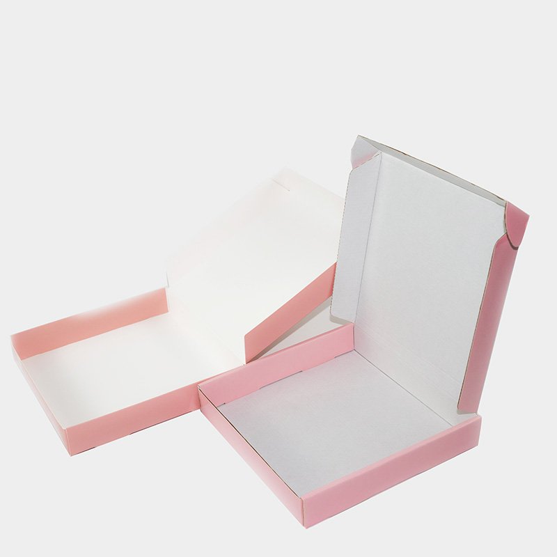 Custom One-Side Printed Pink Corrugated Board Cardboard Box Rigid Food Packaging Double-Dount Cookies Embossing Vanishing