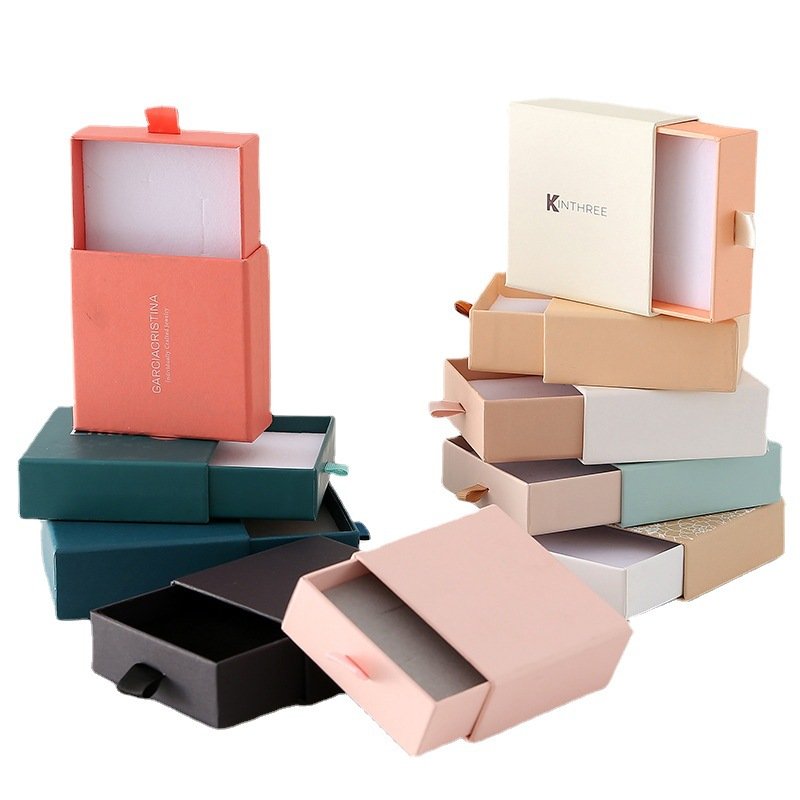 Wholesale Custom Logo Rigid Sliding Out Drawer Jewelry Gift Box For Jewelry Storage package paper Box