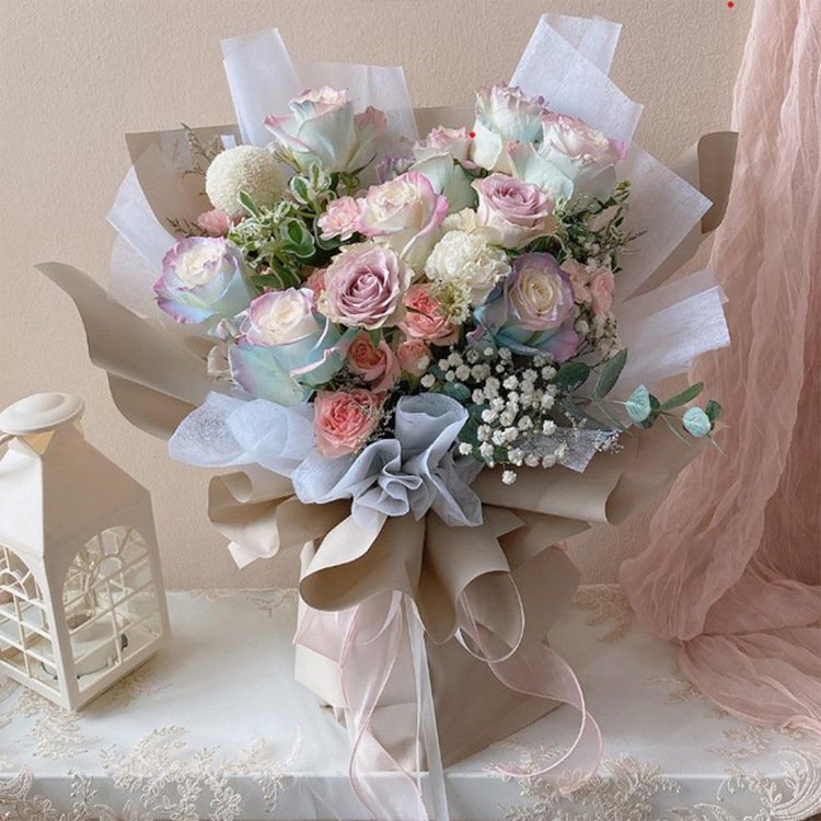 Flower wrapping paper two-color Korean paper waterproof floral paper used for packing rose bouquet packaging wedding party crown