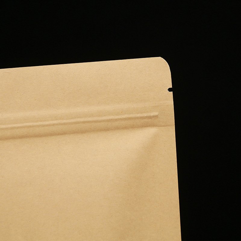 Customized Biodegradable Food Grade Packaging Zipper Bags Brown Kraft Coffee Candy Reusable Kraft paper Bags With Logo