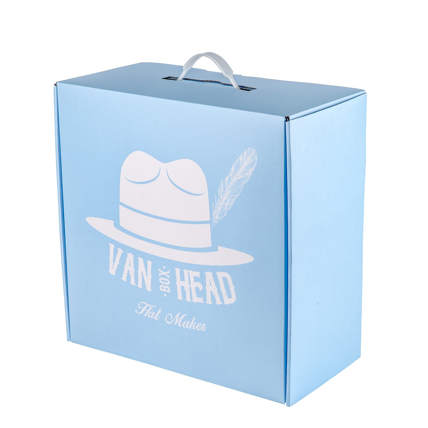 Shanghai Factory High-Quality Custom Duplex Cardboard Paper Packaging Blue Design with Handle and Suitable Insert for Hat