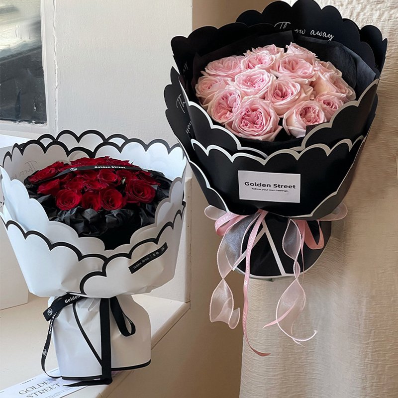 Flower Bouquet Packaging Wrapping Paper Hot Sale Valentine's Day Petal Shaped Gifts Packaging Paper