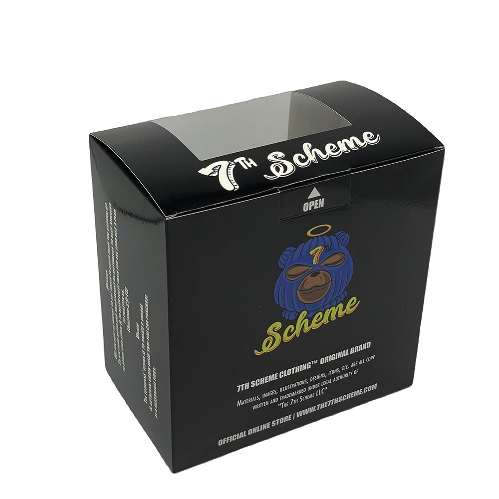 custom logo Art Paper baseball hat packaging gift box black hat shipping box with window
