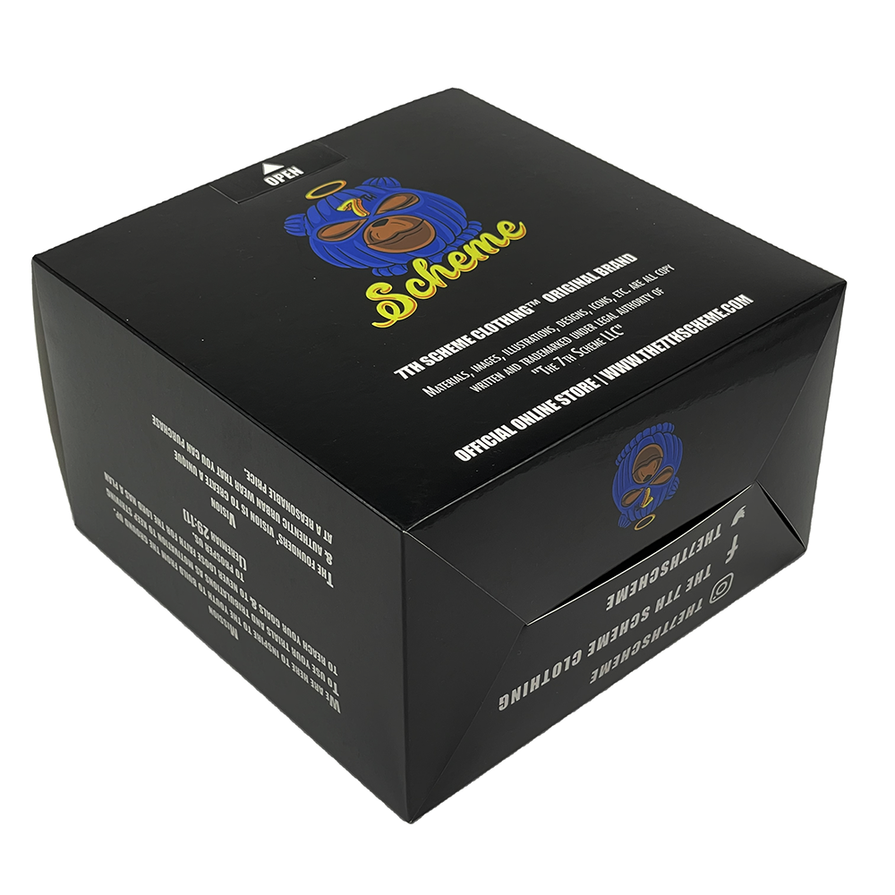 custom logo Art Paper baseball hat packaging gift box black hat shipping box with window