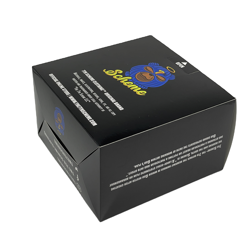 custom logo Art Paper baseball hat packaging gift box black hat shipping box with window