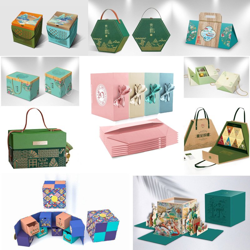 Custom Octagonal Geometry Design Luxury Round Gift Boxes Wholesale 3 Layer Rigid Paper Cookies Moon Cake Box With Lid