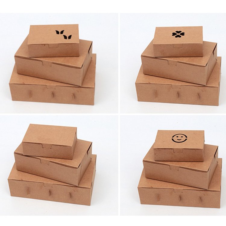 OMT Kraft Food Grade Takeout French Fries Pie Pasta Pancake Spaghetti Croissant Takeway Package Packaging Paper Cardboard Box