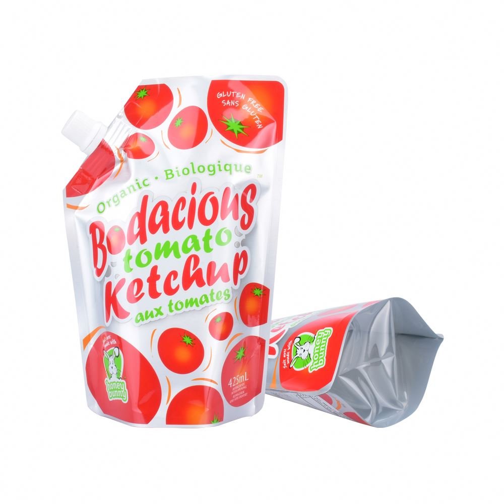 Custom Printed Reusable Doypack Juice Beverage Organic Fruit Puree Squeeze Refill Packaging Bag Baby Food Spout Pouch