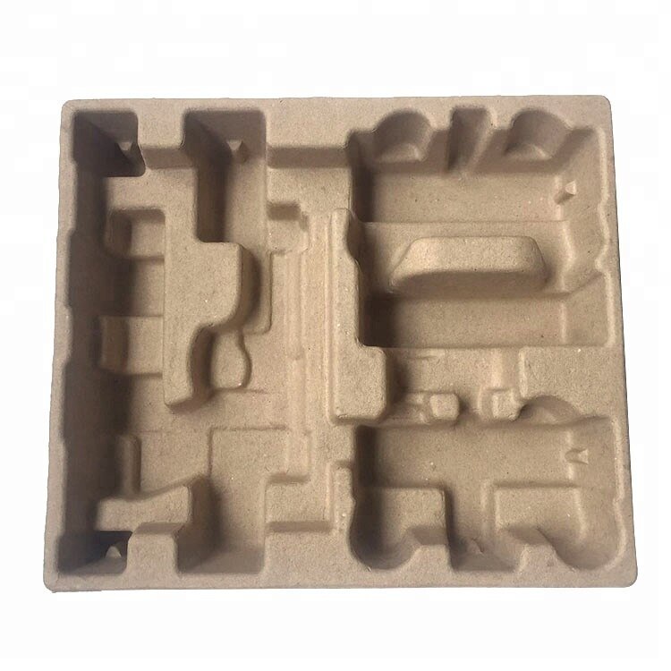 Various good quality custom printed pulp packaging molded pulp Biodegradable shipping tray Molded Pulp Paper Insert Tray