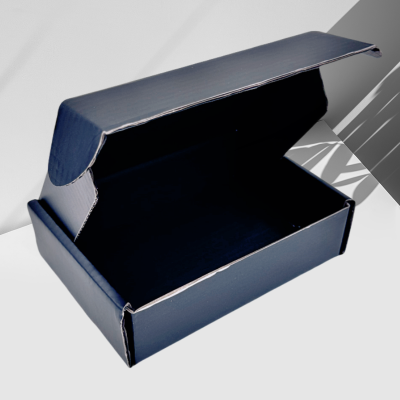 Custom Size Hard Corrugated Cardboard Postal Delivery Shipping Packaging Box Black Kraft Paper Sponge Gold Foil Logo Clothing
