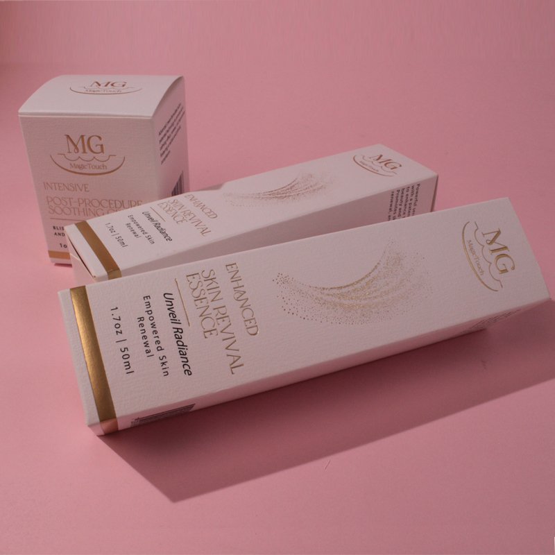 Customized Custom Logo Cosmetic White Texture Skincare Set Packaging Luxury Paper Boxes for Skincare Products