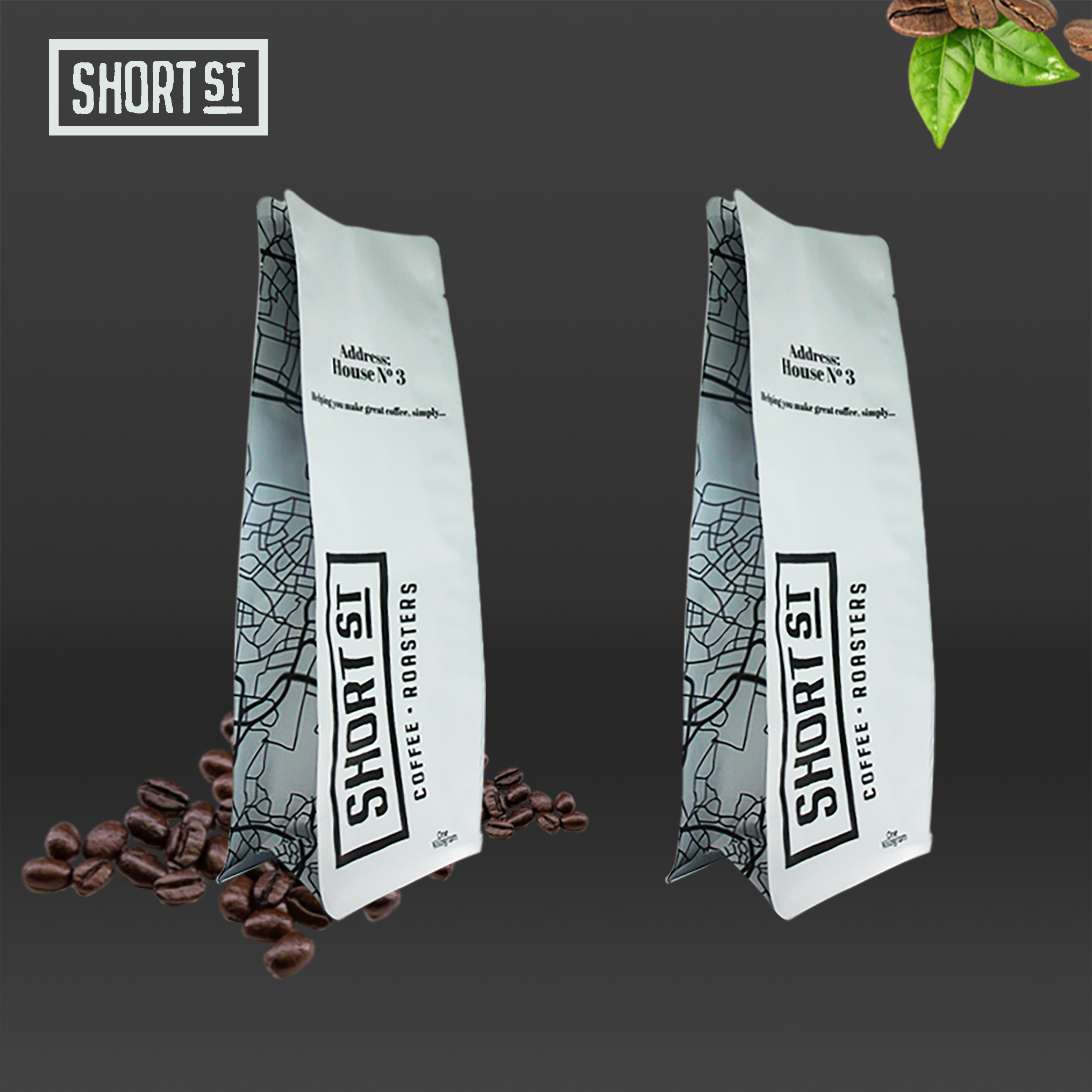 Factory Supply Low MOQ Stand Up Pouch Snack Tea Chocolate Roasted Coffee Beans Home Compostable Eco Friendly Biodegradable Bags