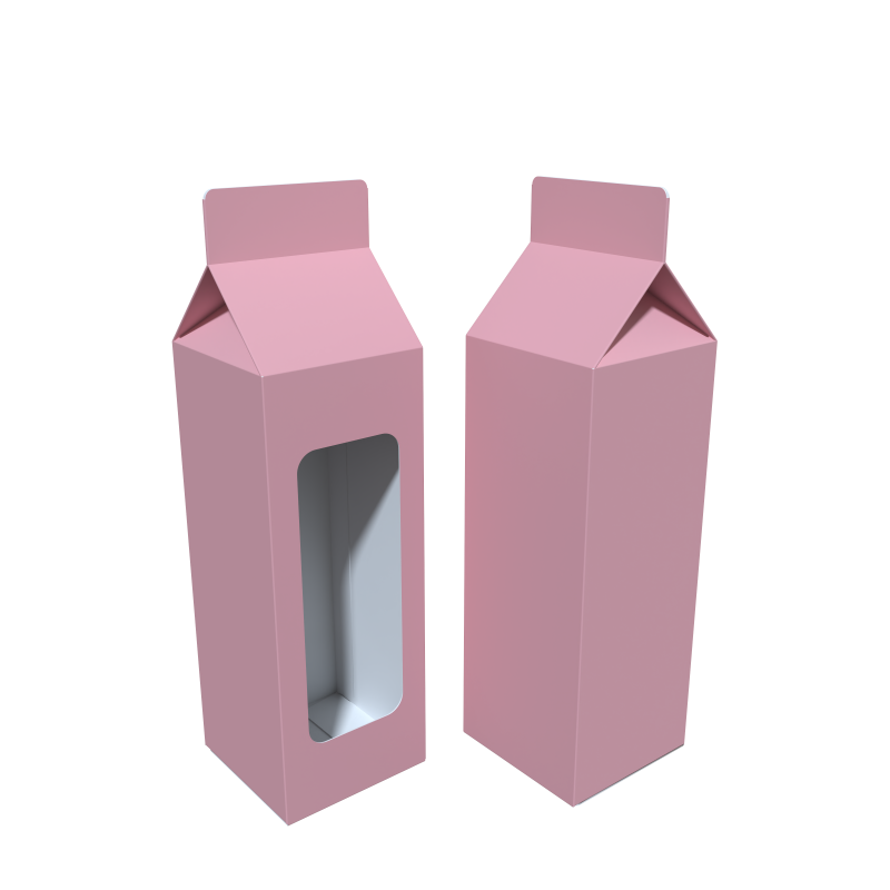 Custom Printing Paper Gift Boxes Pink Color Milk Shape Packaging Paper Box Take Away Food Folding Box