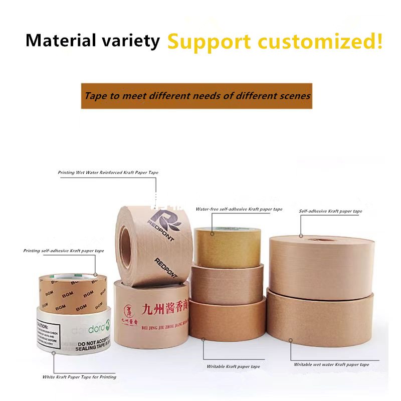 High Quality Eco-Friendly Brown Kraft Paper Packaging Tape Custom Sealable Carton Self-Adhesive Hot Melt for Industrial Use