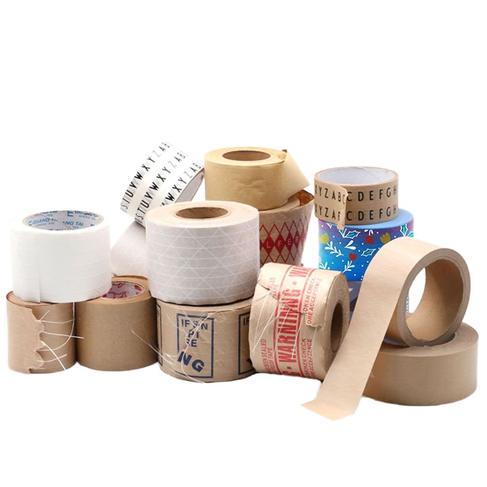 High Quality Eco-Friendly Brown Kraft Paper Packaging Tape Custom Sealable Carton Self-Adhesive Hot Melt for Industrial Use