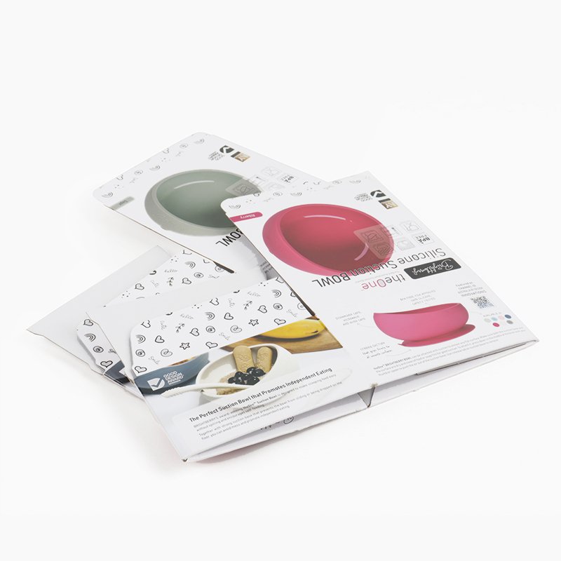 Custom Logo Cardboard Baby Bowl Collapsible Boxes with Clear Window Foldable Paper Packaging Carton Box for Small Business