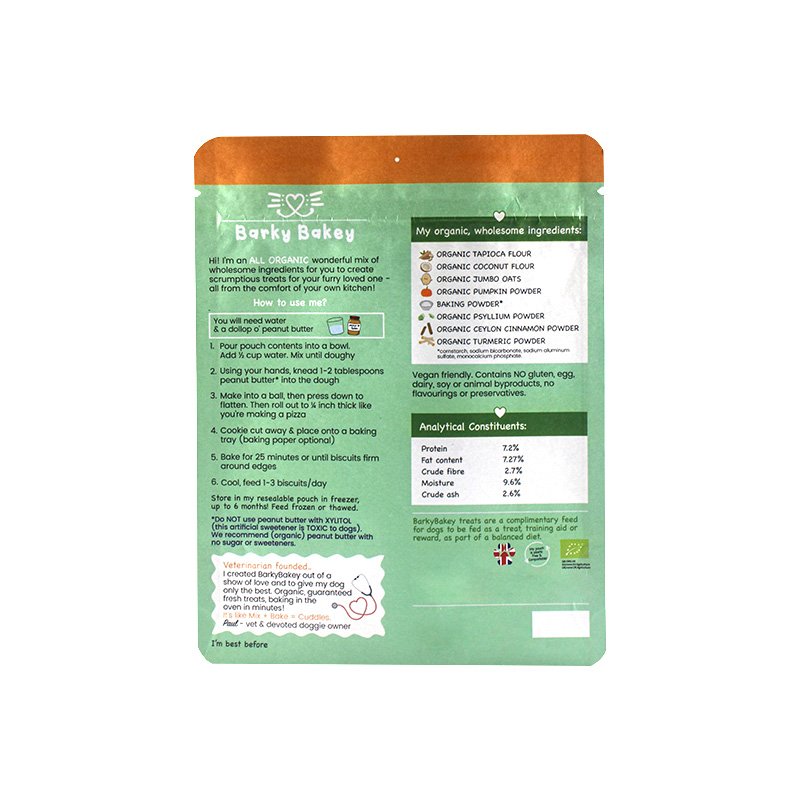 100% Biodegradable PLA Packaging Kraft Paper Zipper Pouches Tea Snack Food Compostable Bags