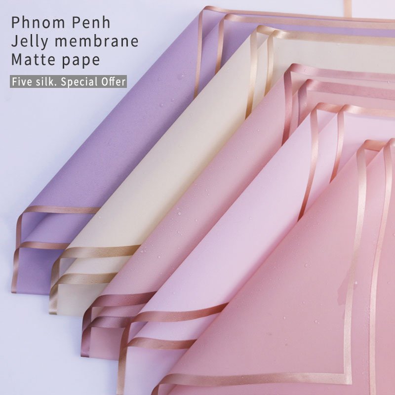 South Korea bouquet wrapping paper Phnom Penh Jelly Film Solid Color Waterproof Monochrome Translucent Plastic Phnom Penh Paper