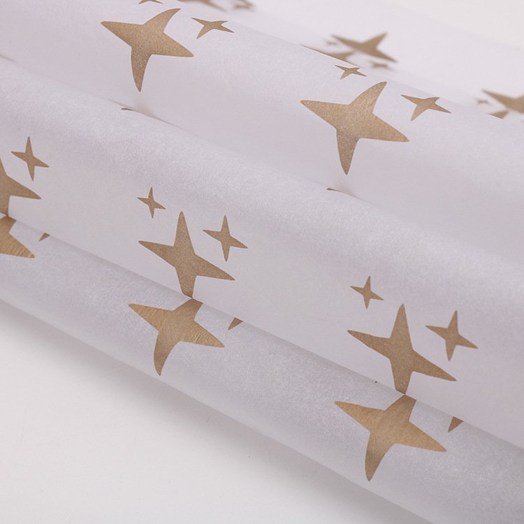 Luxury White Background Clothing Black Custom Tissue Paper Foil Wrapping Paper Flower Paper For Packaging