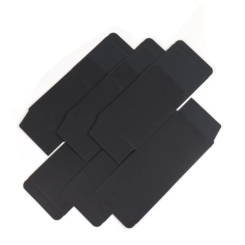 Custom Logo Multi Size Square Kraft Gift Box Black Fold Packaging Paper Box