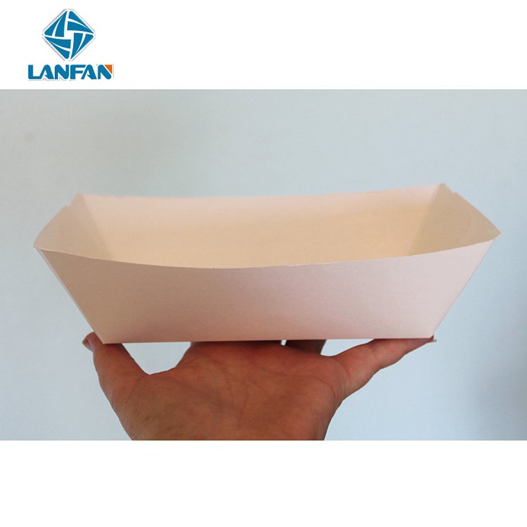 Wholesale Disposable Paper Boat Tray Bio-degradable Food Packaging Plate Boat Serving Food Tray