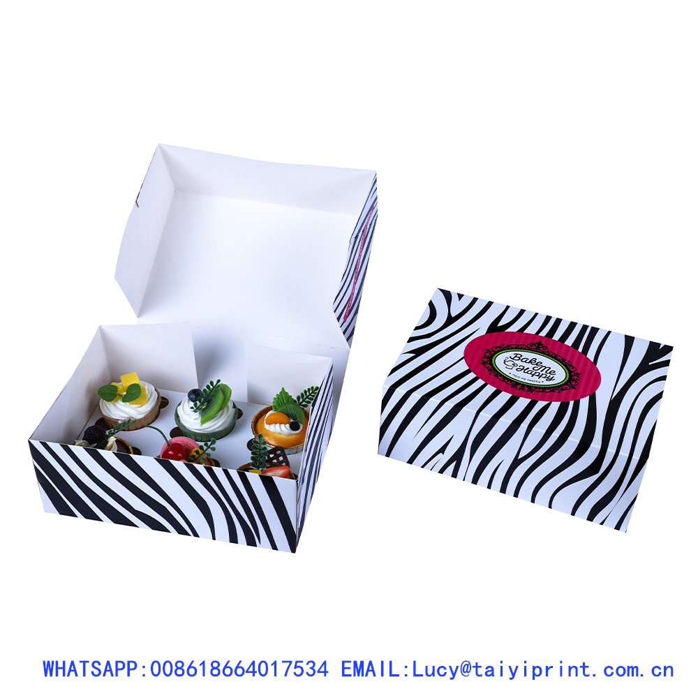 Christmas Wedding Cakes Pie Packing Custom Gift Pastry Paper Packaging Cup Cake Box With Clear Transparent Window Cupcake Boxes