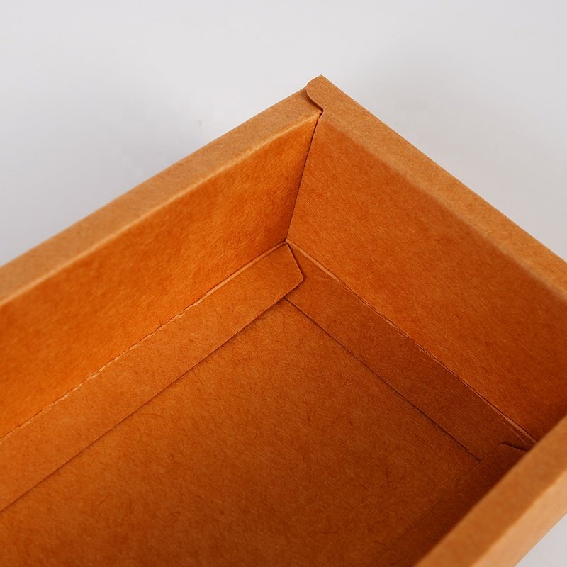 Eco-friendly foldable kraft paper rectangle slide black cardboard packaging custom slide gift packaging kraft paper drawer box