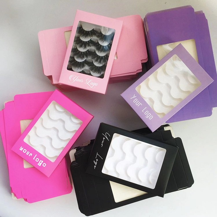 Wholesale Multiple False Lash Book Custom Private Logo Eyelash Packaging Box Fake 3D Mink Lashes Strip Packing Empty Case