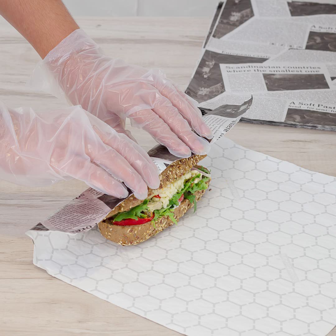 Factory Price Recyclable Food Paper Aluminum Foil Hamburger Paper Wrapping Custom Honeycomb Food Wrapping Paper Printing