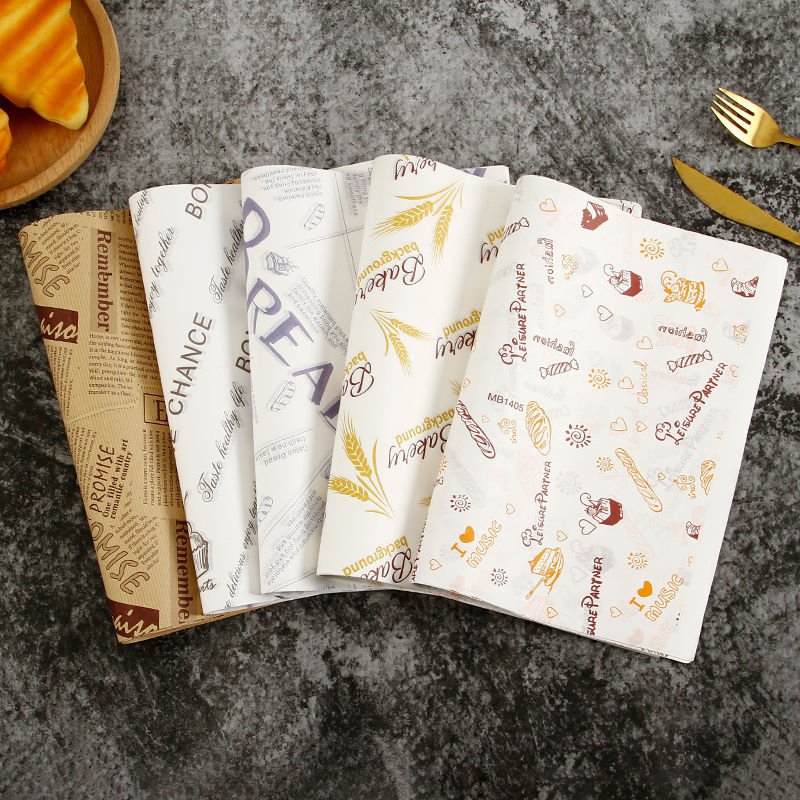 Omet Custom Food Burger Wrapping Tissue Sandwich White Baking Packing Greaseproof Other Papers Soie Wax Tissu Butter Paper Wrap