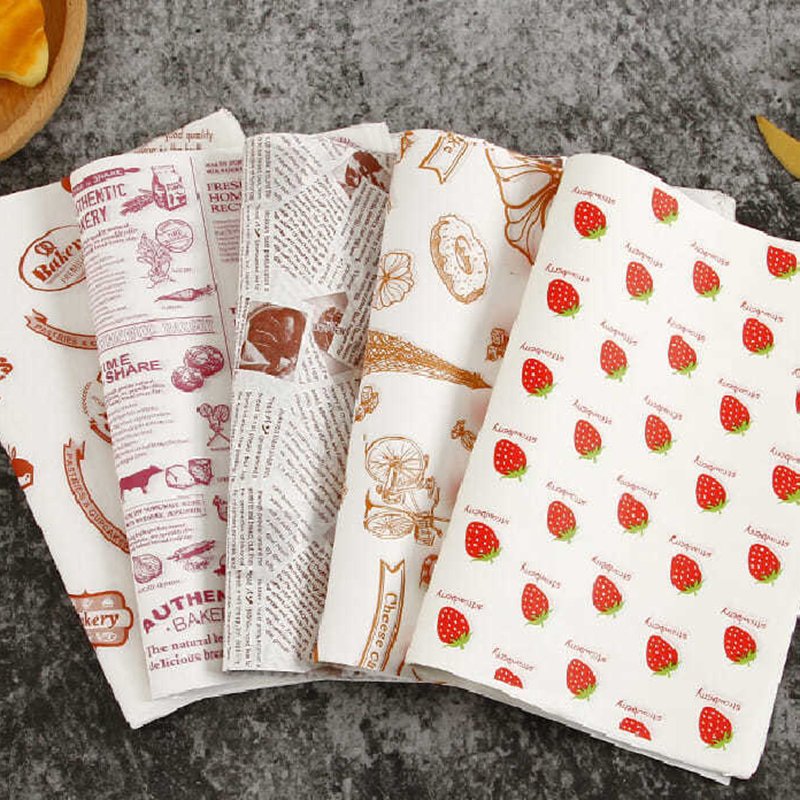 Omet Custom Food Burger Wrapping Tissue Sandwich White Baking Packing Greaseproof Other Papers Soie Wax Tissu Butter Paper Wrap