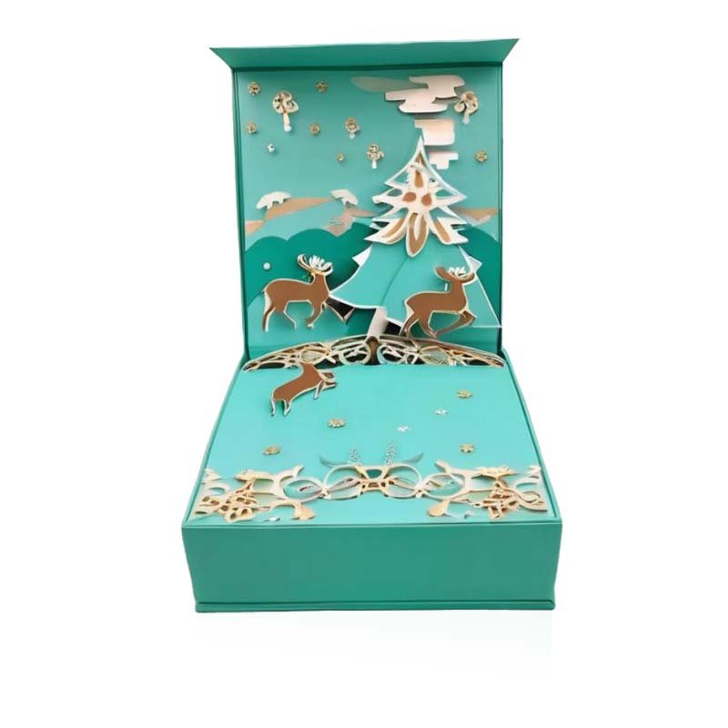 High luxury 3D three-dimensional printing layered gift packaging box pop-up magnetic paper box