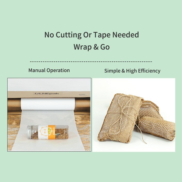ULINEpak Protective Green Honeycomb Mesh Paper Wrap Packaging