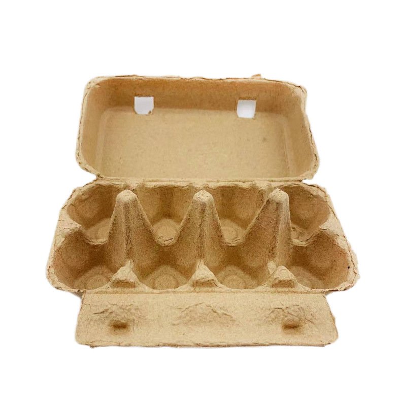 Biodegradable compostable 2 6 12 15 30 cells egg packaging box paper egg cartons pulp egg carton with clamshell lid