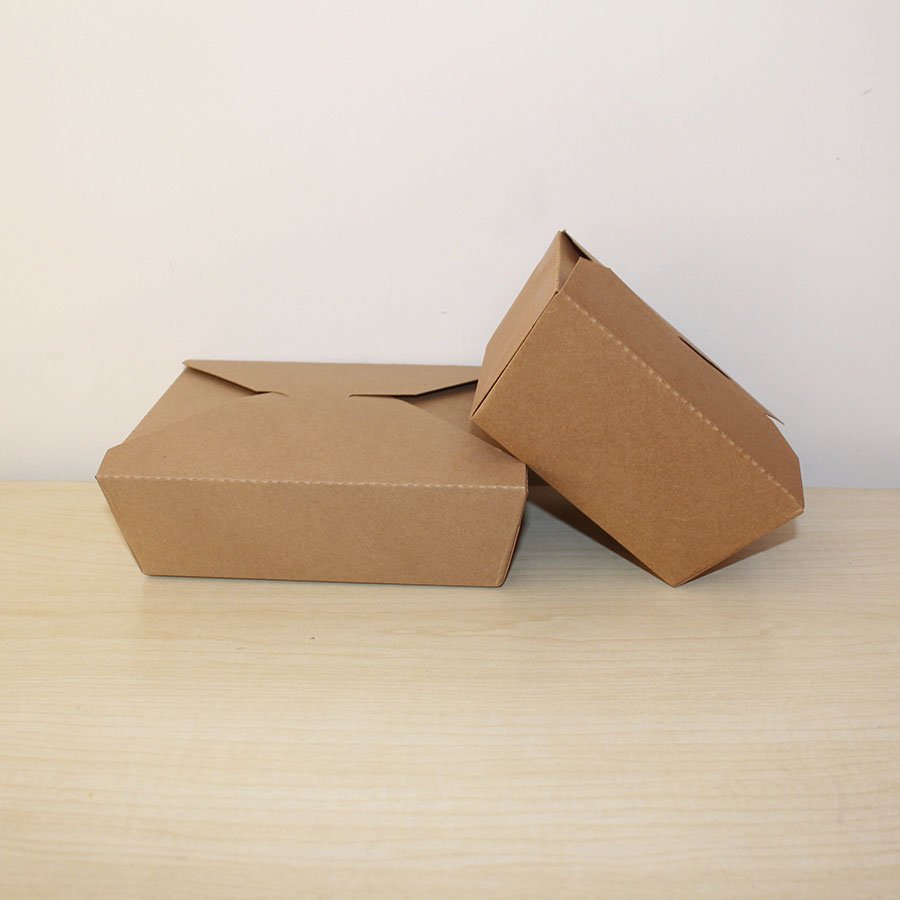 Hot sale fast food paper package kraft paper box 500ml 750ml 1000ml recyclable paper box