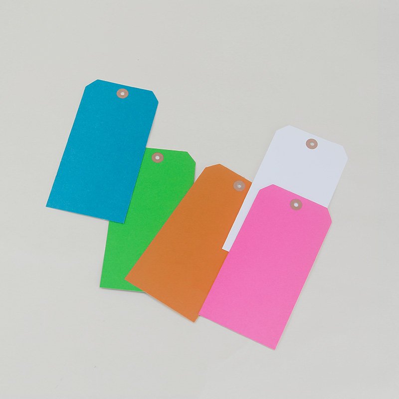 Manila Wired Shipping Tags Custom Colorful Printed Reinforced Kraft Paper Manila Eyelet Shipping Tag With String
