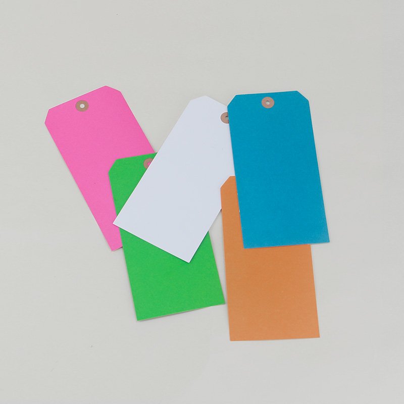 Manila Wired Shipping Tags Custom Colorful Printed Reinforced Kraft Paper Manila Eyelet Shipping Tag With String