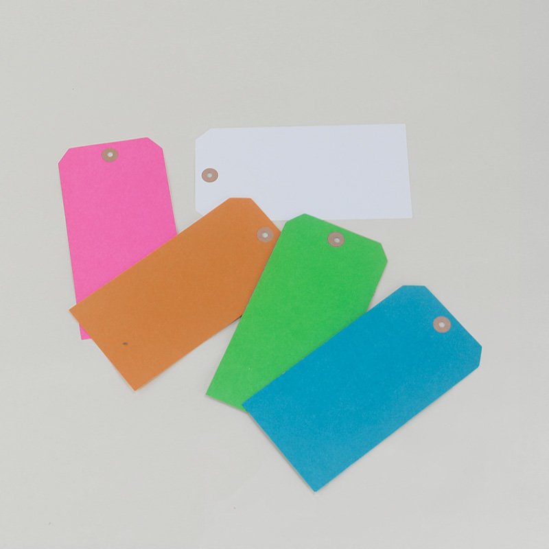 Manila Wired Shipping Tags Custom Colorful Printed Reinforced Kraft Paper Manila Eyelet Shipping Tag With String