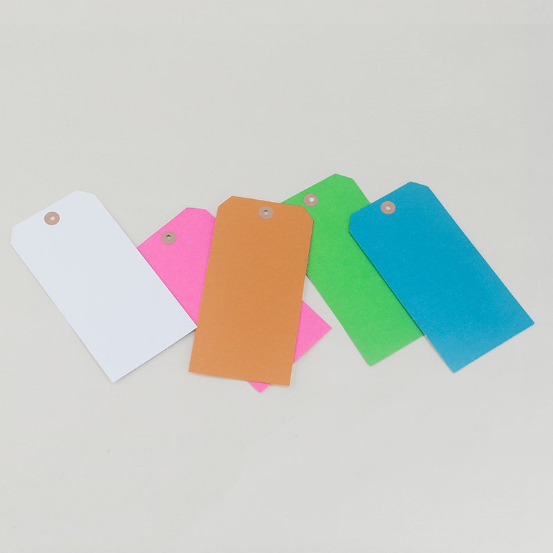 Manila Wired Shipping Tags Custom Colorful Printed Reinforced Kraft Paper Manila Eyelet Shipping Tag With String