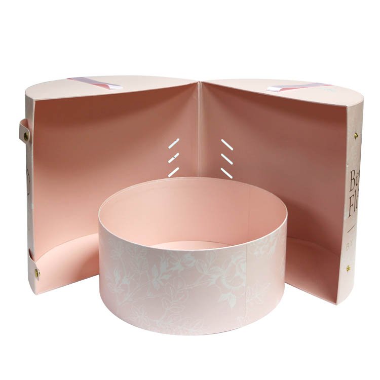 Custom Logo Luxury Pink Rose Packaging Paper Cylinder Rigid Cardboard With Hat Round Tube Gift Flower Box Paper Packaging