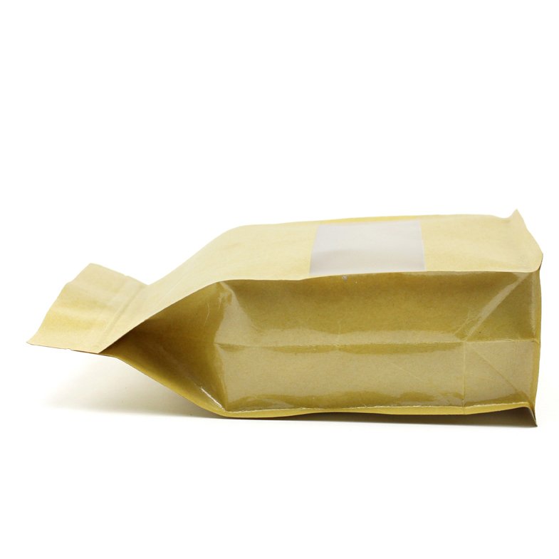 Customized Stand Up Kraft Paper Pouch OEM Foil Laminated Zipper Bag Coffee Packaging with Window