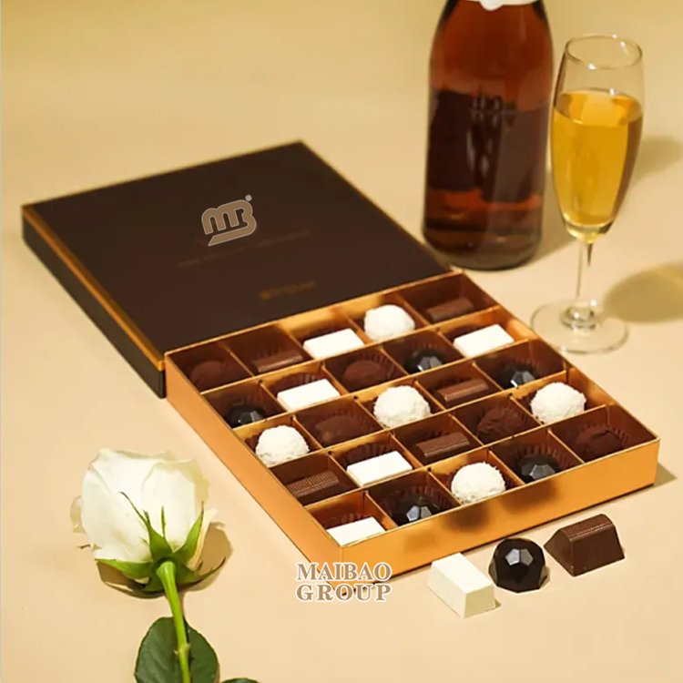 Luxury Ramadan Countdown Festival 12 24 Days Date Packaging Cardboard Drawer Gift Chocolate Packaging Custom Advent Calendar Box