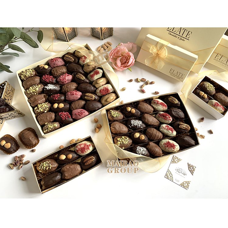 Luxury Ramadan Countdown Festival 12 24 Days Date Packaging Cardboard Drawer Gift Chocolate Packaging Custom Advent Calendar Box
