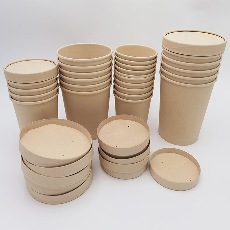 Disposable 100% Biodegradable Chinese Takeaway Printed Kraft paper Lunch Fast Food Container