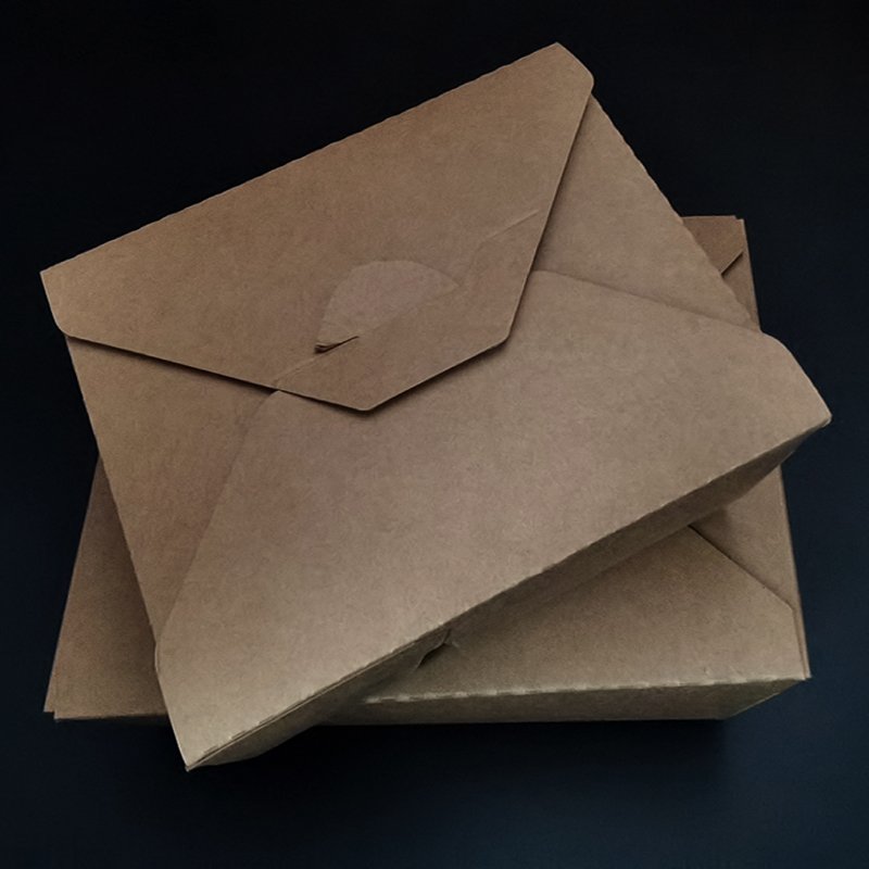 Disposable 100% Biodegradable Chinese Takeaway Printed Kraft paper Lunch Fast Food Container
