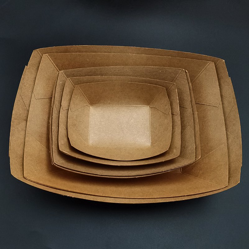 Disposable 100% Biodegradable Chinese Takeaway Printed Kraft paper Lunch Fast Food Container