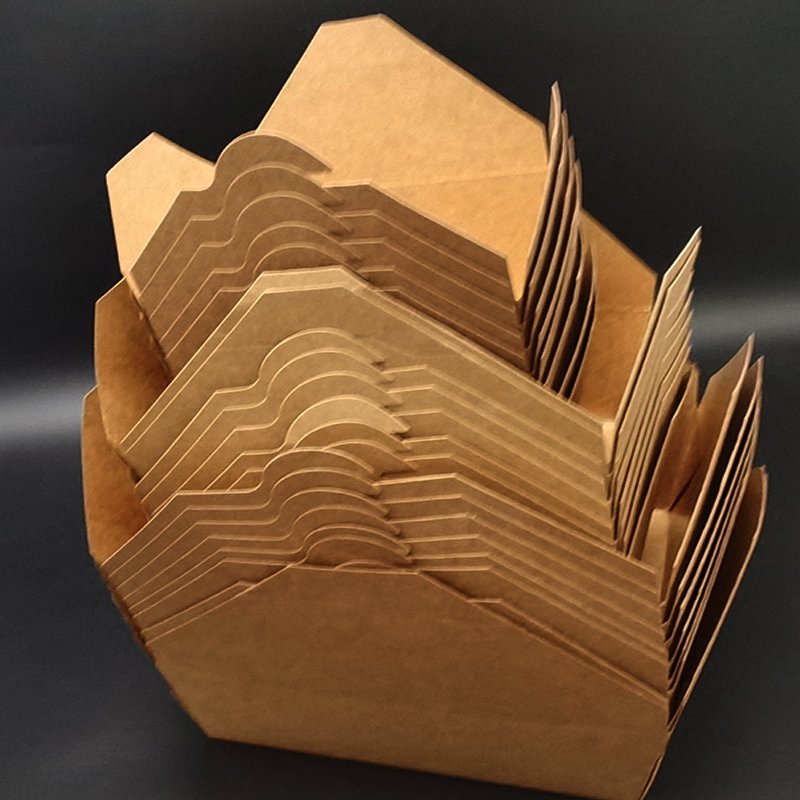Disposable 100% Biodegradable Chinese Takeaway Printed Kraft paper Lunch Fast Food Container