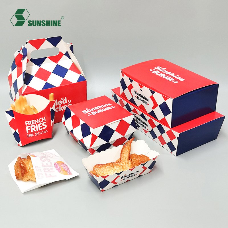 Customized Fast Food Packaging Fried Chicken French Fries Disposable Takeaway Chip To Go Box Restaurant