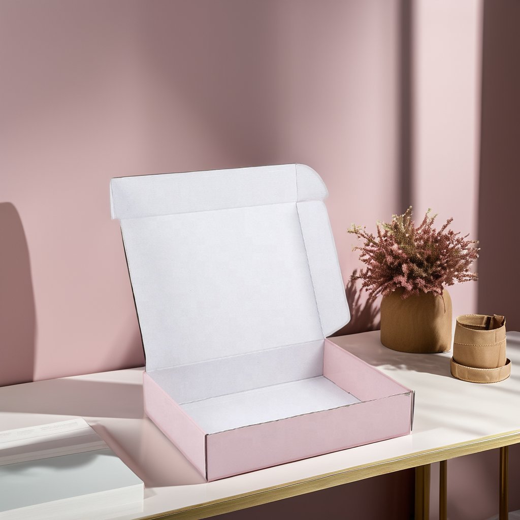 Wholesale Custom Biodegradable Cardboard Mailer Box Gold Foil & Matt Lamination Printed For Clothing Shipping And Air Freight