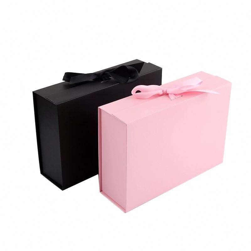 Underwear Corrugated Paper Board Box Cartons Ribbon Closures Book Shaped Foldable Packaging Gift Boxes